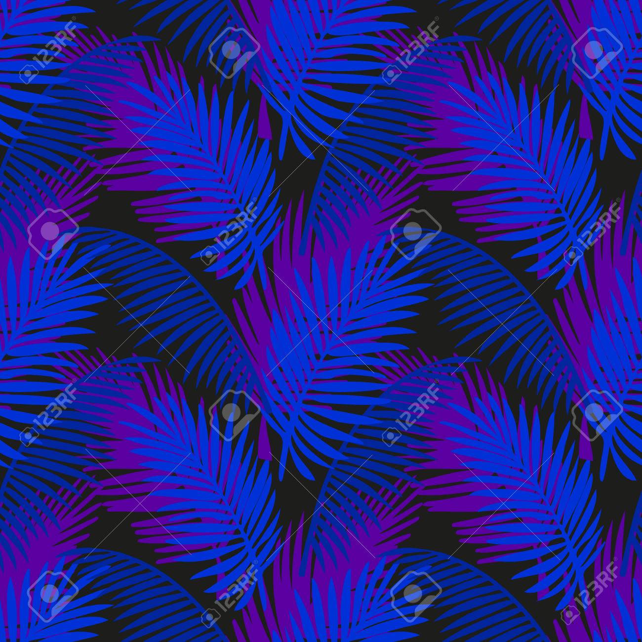 tropic leaves background with neon colors tropical jungle palm