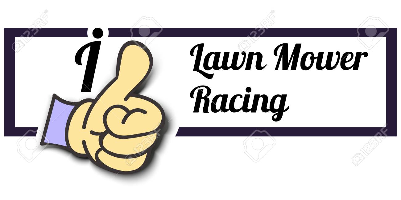 私の芝生芝刈り機レース好き 親指をフレーム ベクトル グラフィックのロゴの Eps10 のイラスト素材 ベクタ Image