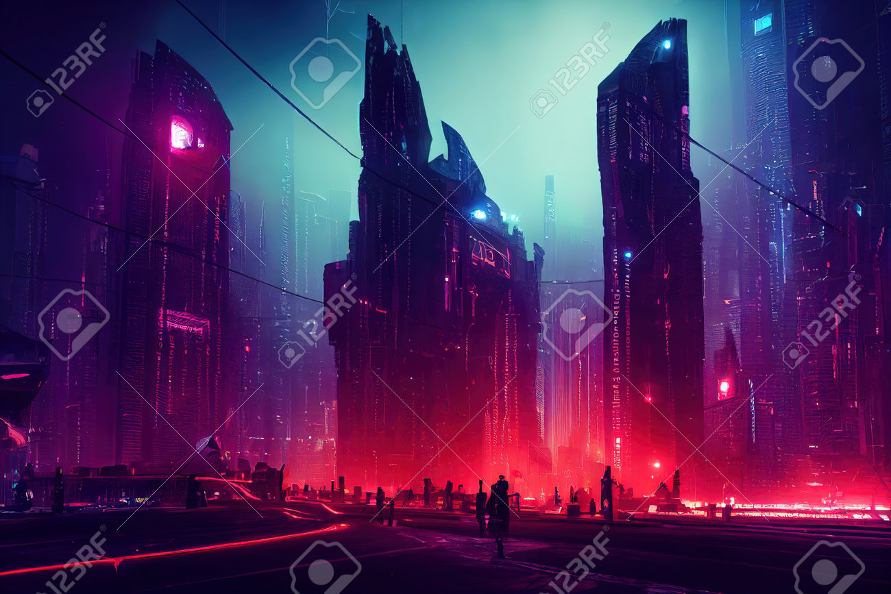 HD wallpaper: cyberpunk, purple, fantasy art, city, fantasy city, concept  art