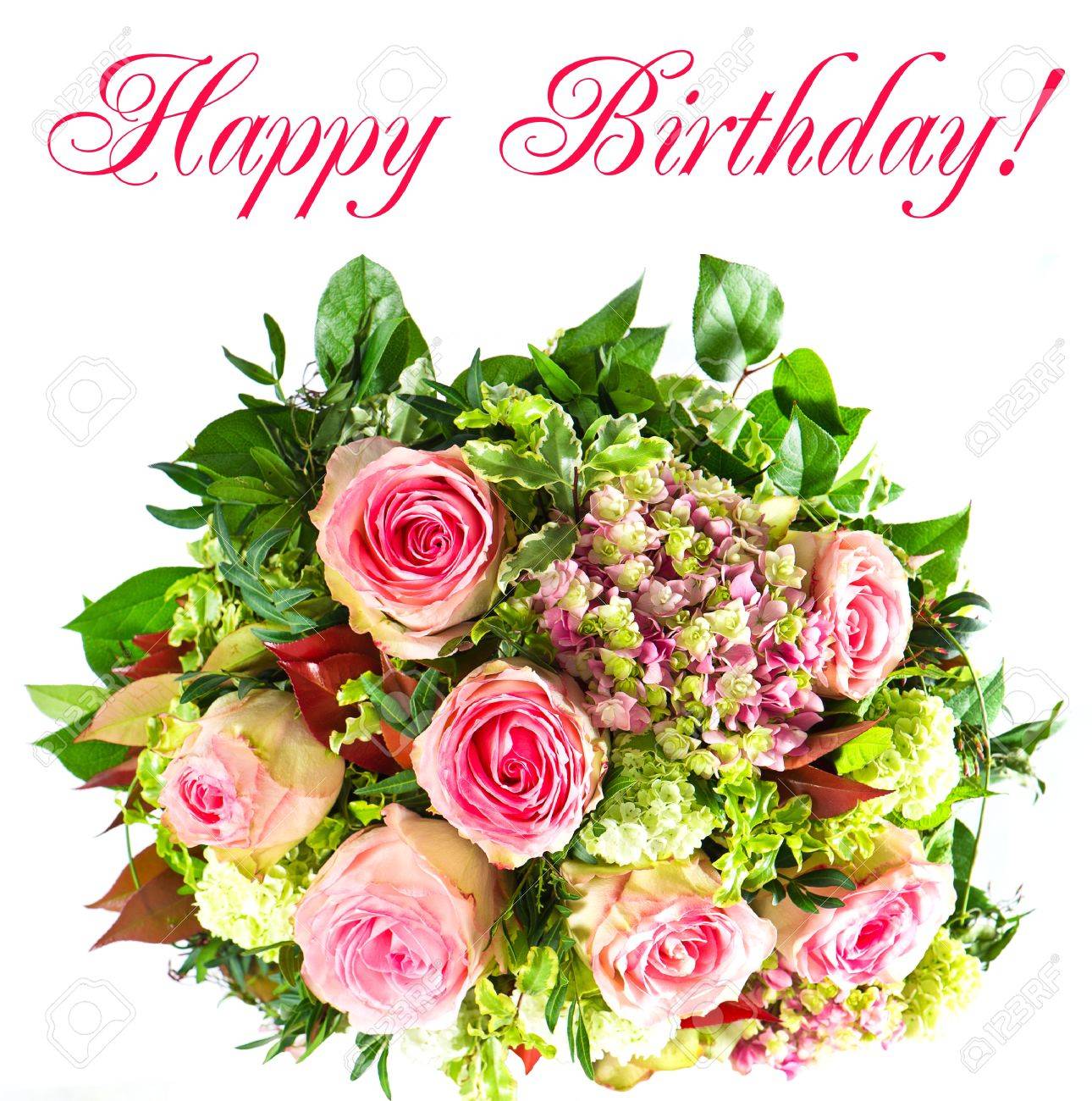 Colorful Flowers Bouquet Happy Birthday Card Concept Stock Photo Picture And Royalty Free Image Image 21088837