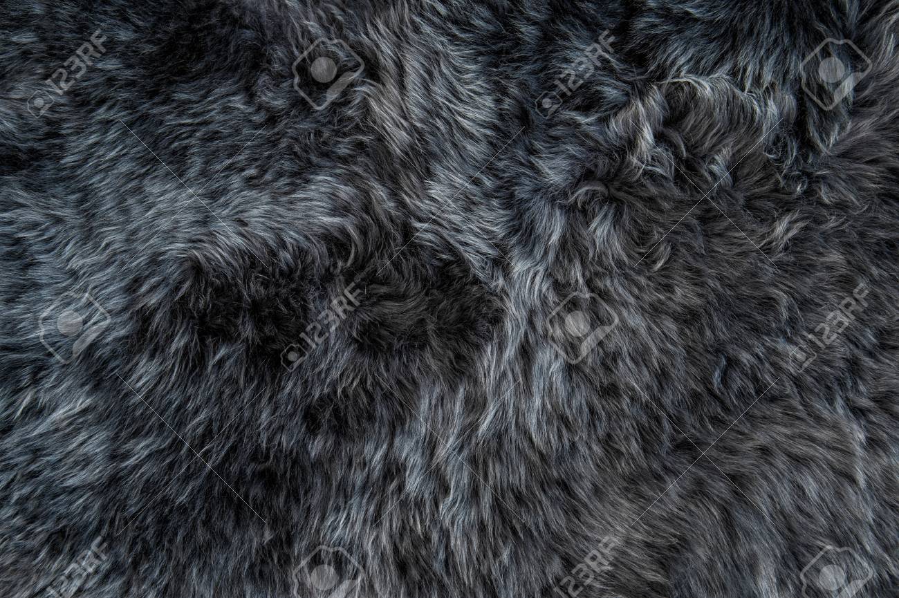 black and gray fur rug