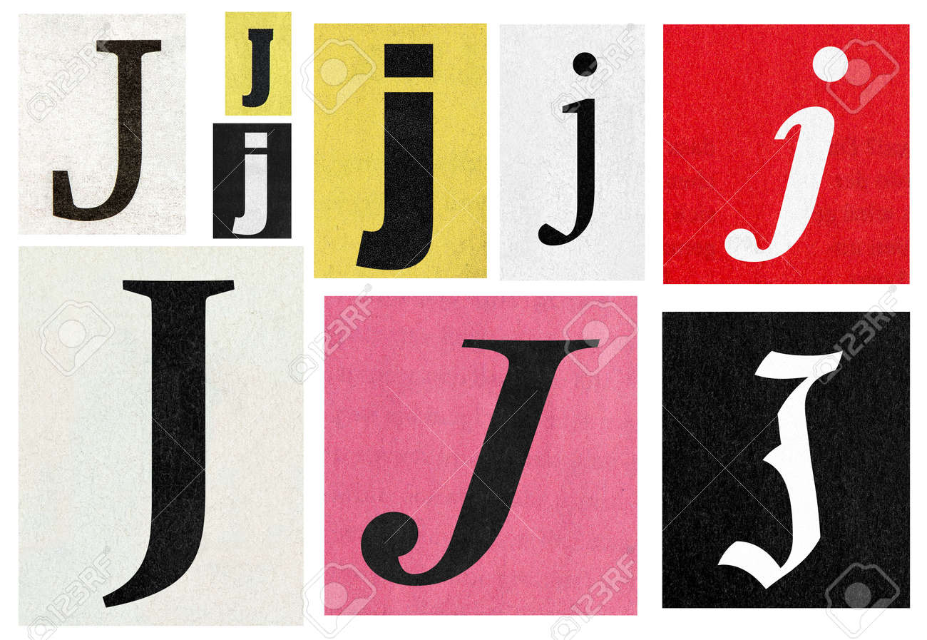 Paper cut letter j. Newspaper magazine cutouts collage - 159714358 Paper cut letter j. Newspaper magazine cutouts collage - 159714358
