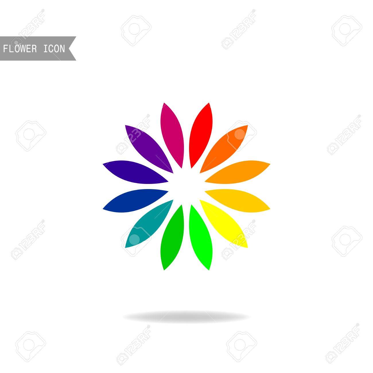 Logo Of The Flower, Colors Of The Rainbow, Floral Icon Isolated On A White  Background. Vector Illustration Free Vector and graphic 73767827., image size:1300x1300