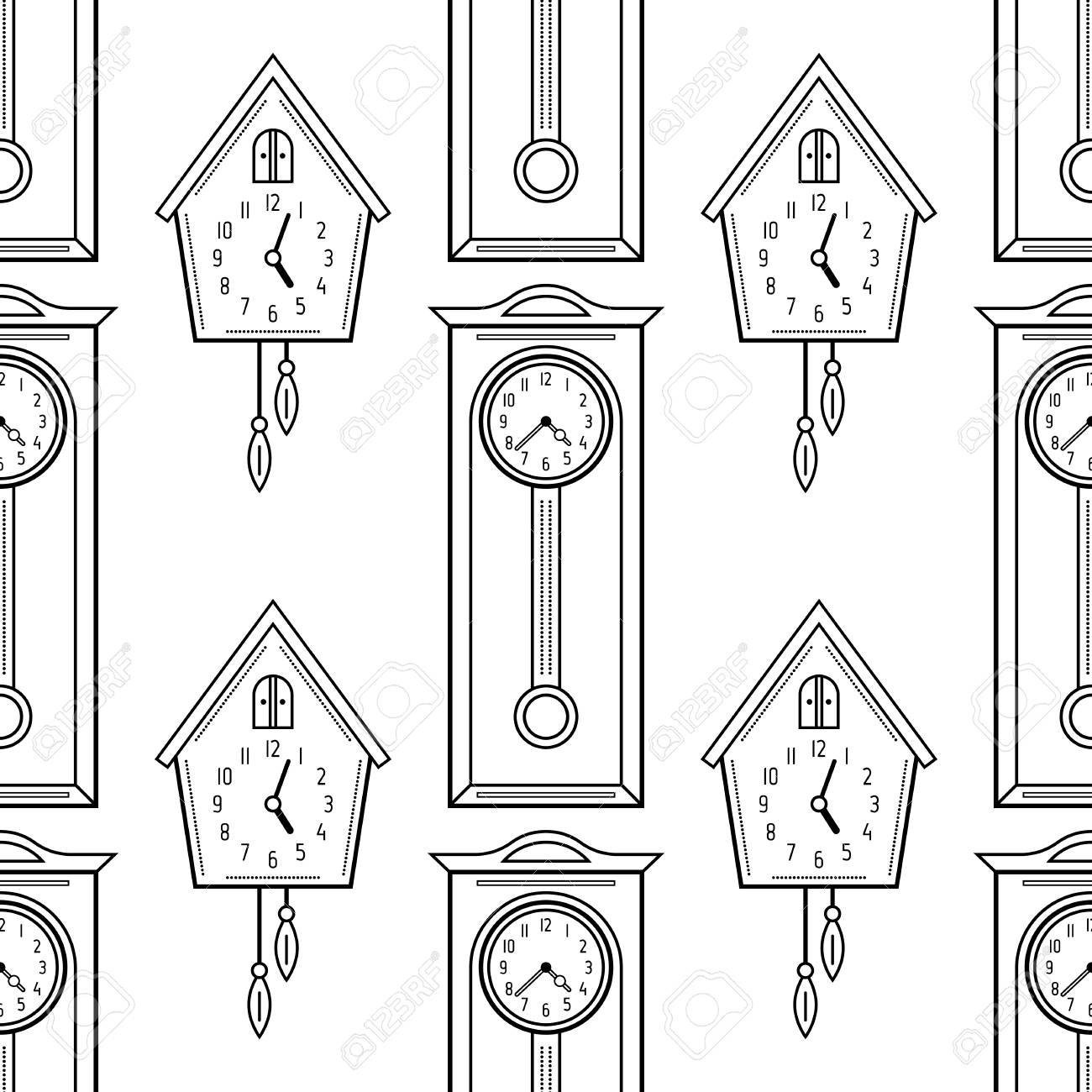 Orologio A Cucù Disegno Da Colorare Orologio a pendolo da colorare shop, image size:1300x1300