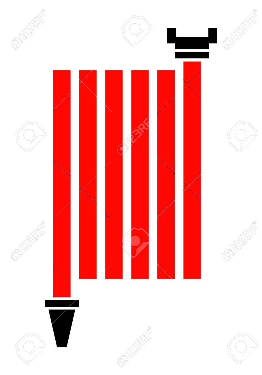 Fire hose reel. Flat color icon isolated on white background. Vector - 75460706 Fire hose reel. Flat color icon isolated on white background. Vector - 75460706