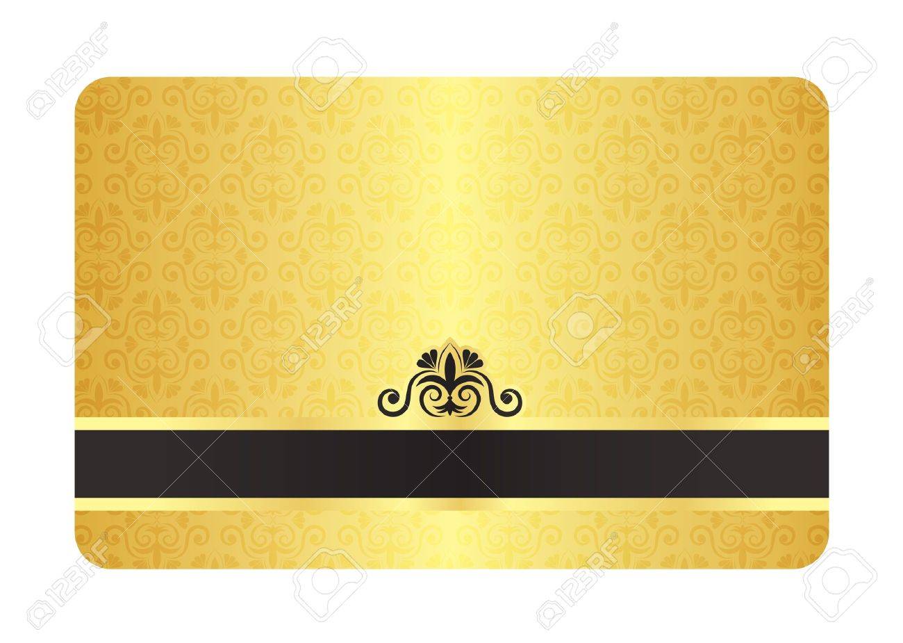 ビンテージ パターンとゴールド カードのイラスト素材 ベクタ Image