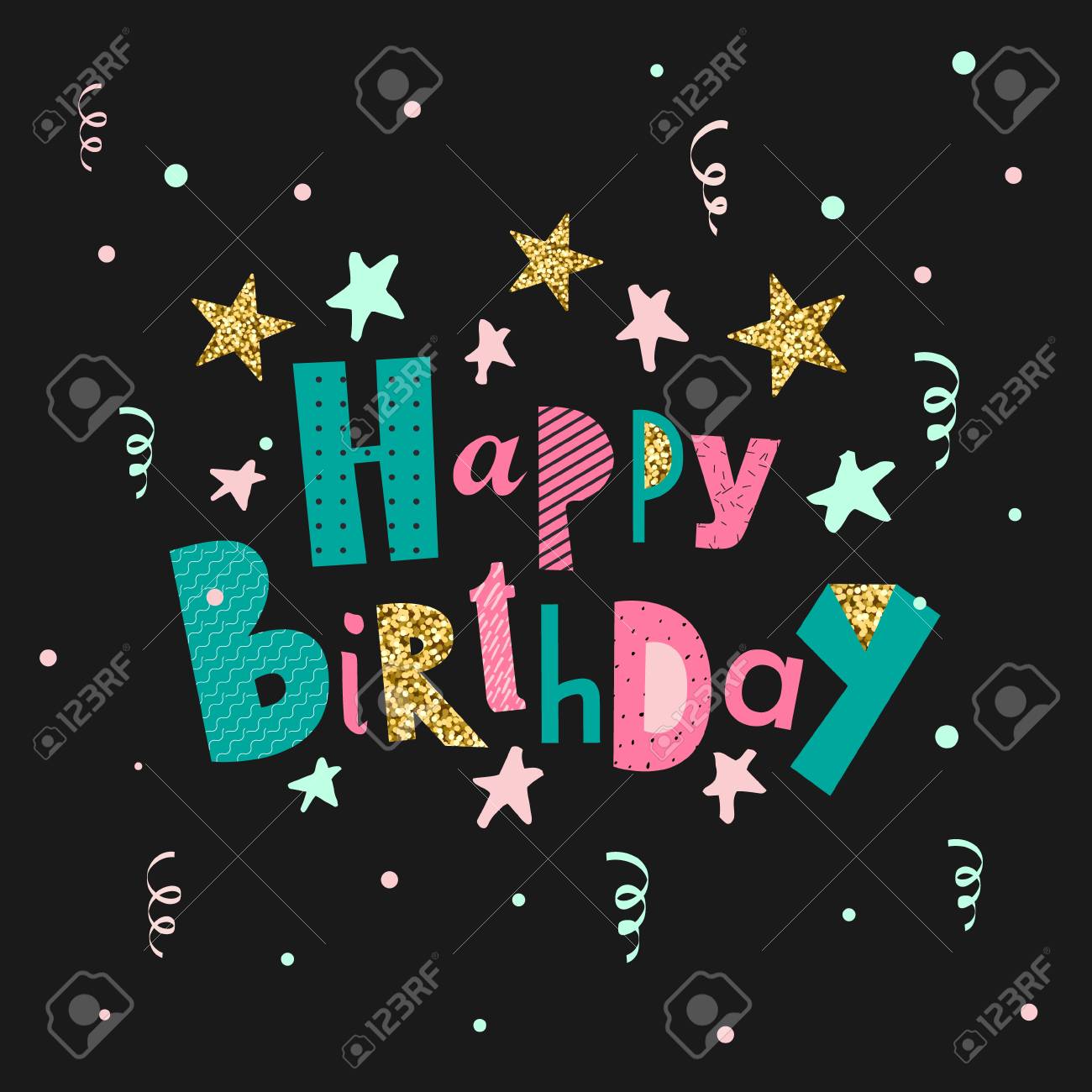 happy birthday greeting card and party invitation template vector e card birthday party invitations