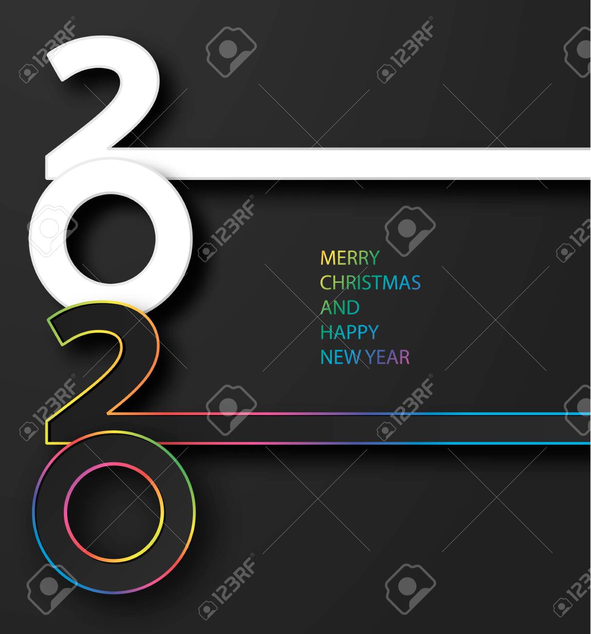 Happy New Year 2020 Banner With Luxury Colored Digits Brochure Royalty Free Cliparts Vectors And Stock Illustration Image 132590040