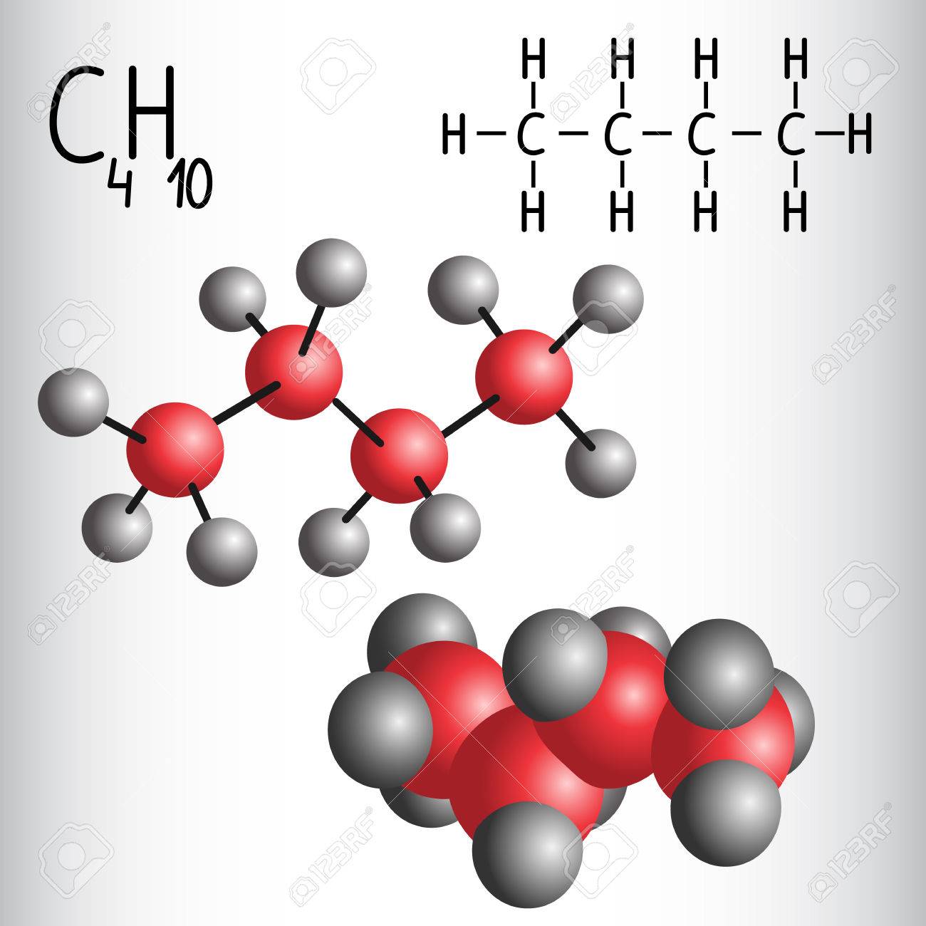 Formule Chimique Et Modele De Molecule De Butane C4h10 Illustration Vectorielle Clip Art Libres De Droits Vecteurs Et Illustration Image 79575909