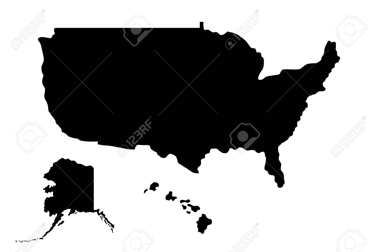 silhouette of map of