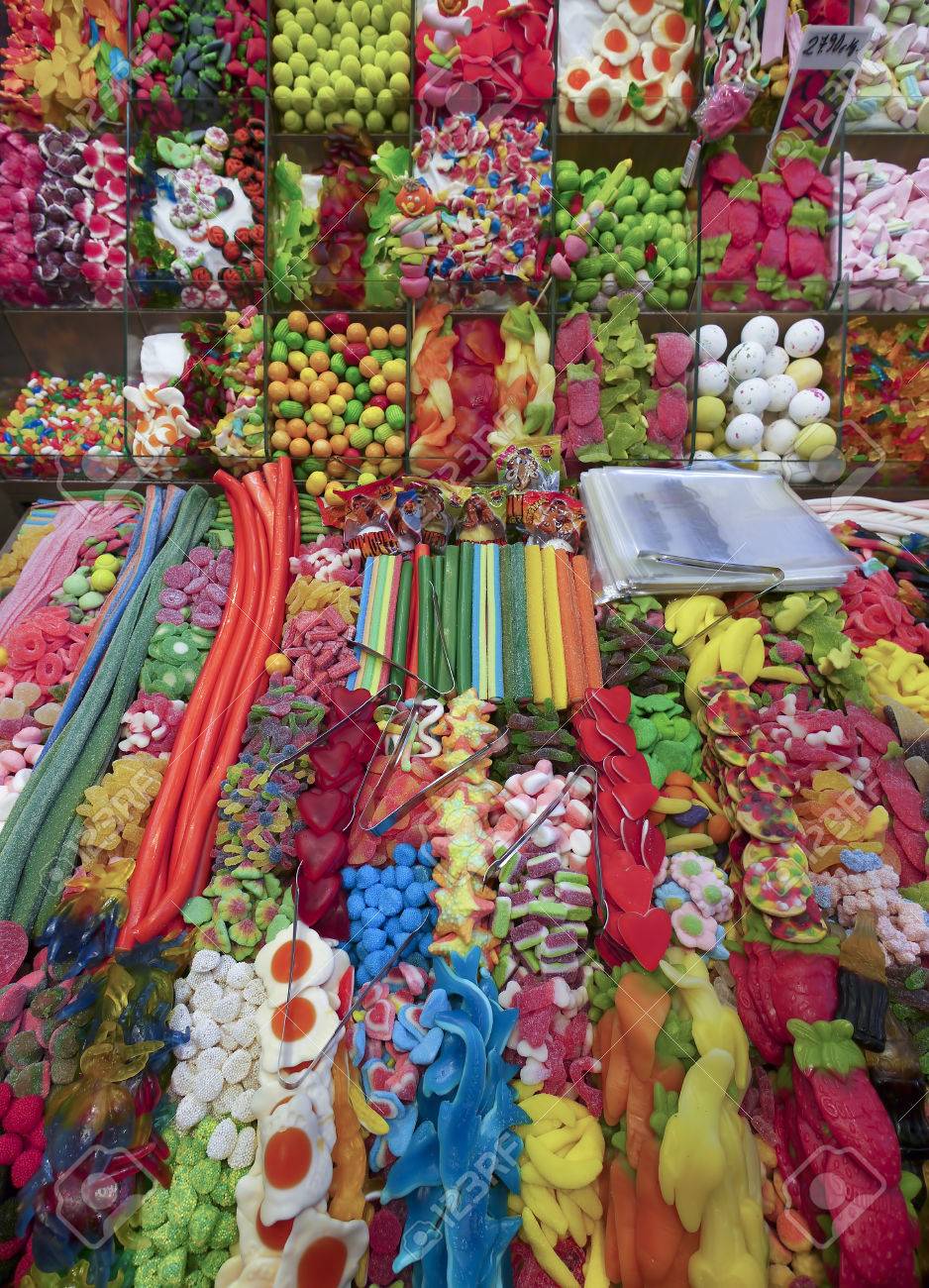 Hundred Of Coloured Candies At Fun Fair Stock Photo, Picture And Royalty  Free Image. Image 24929794.