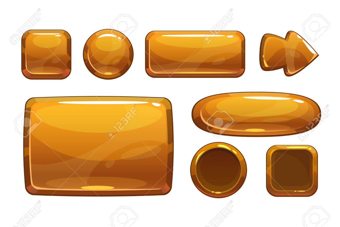 漫画のブロンズ ゲーム Ui アセット 金属の Gui は 白で隔離をベクトルのイラスト素材 ベクタ Image