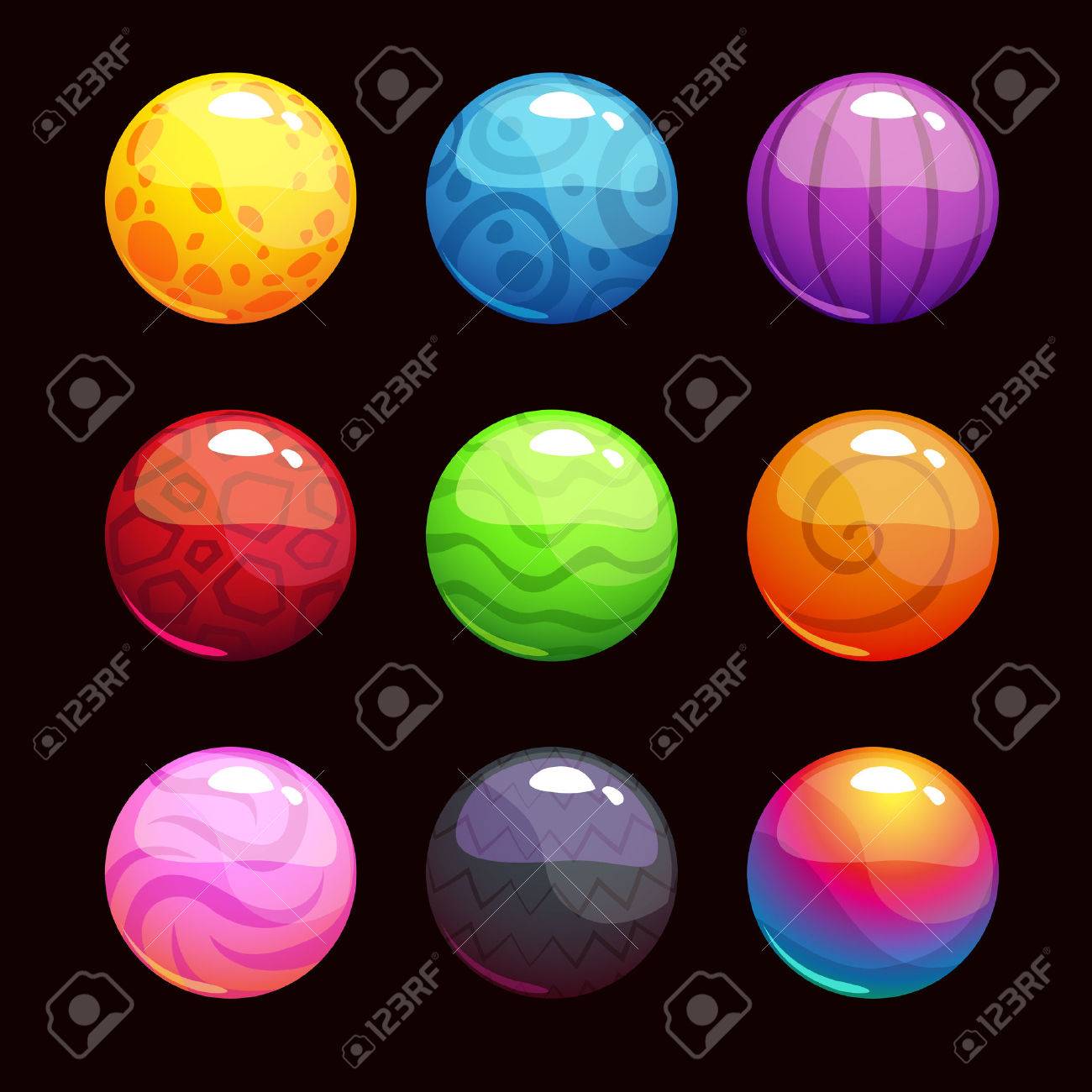 Funny Cartoon Colorful Shiny Bubbles Vector Elements For Game Design Stock Vector 48171379 Funny Cartoon Colorful Shiny Bubbles Vector Elements For Game Design Stock Vector 48171379