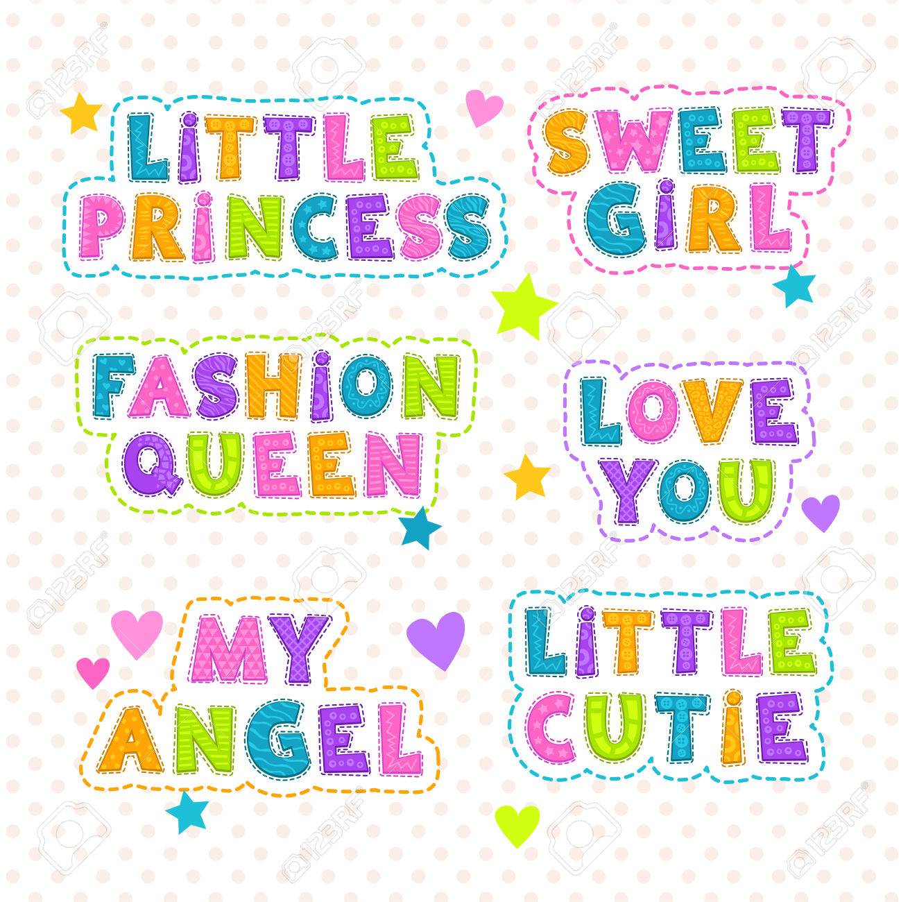 funny vector kids slogan lettering templates for textile design lettering templates