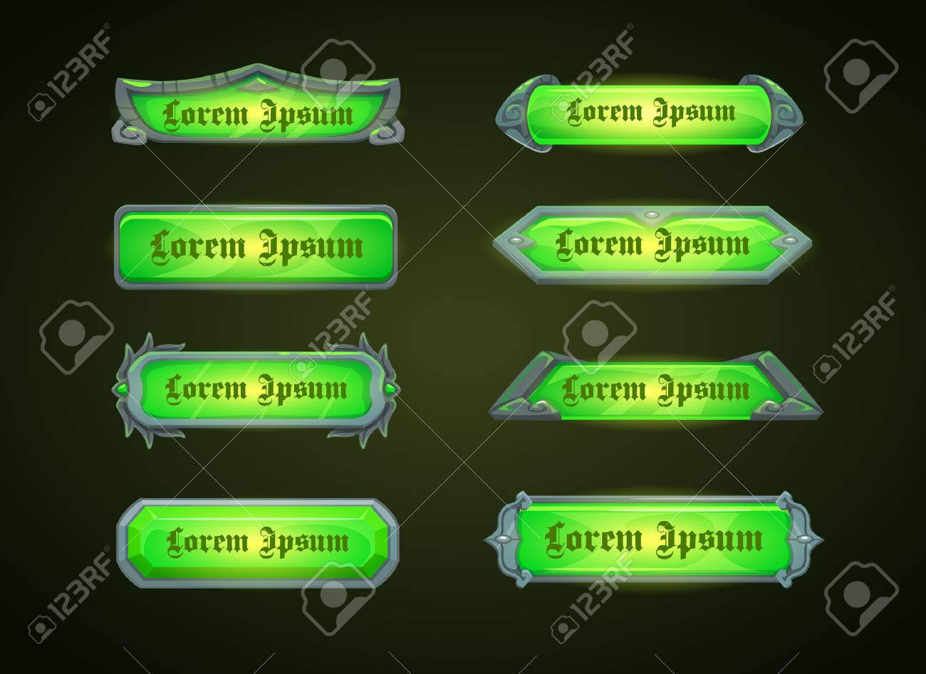horizontal green game templates