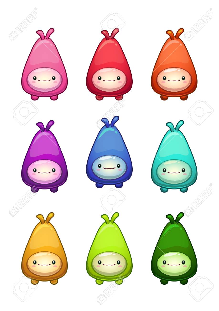 かわいいキャラクター カラフルなエイリアンを設定します のイラスト素材 ベクタ Image かわいいキャラクター カラフルなエイリアンを設定します のイラスト素材 ベクタ Image