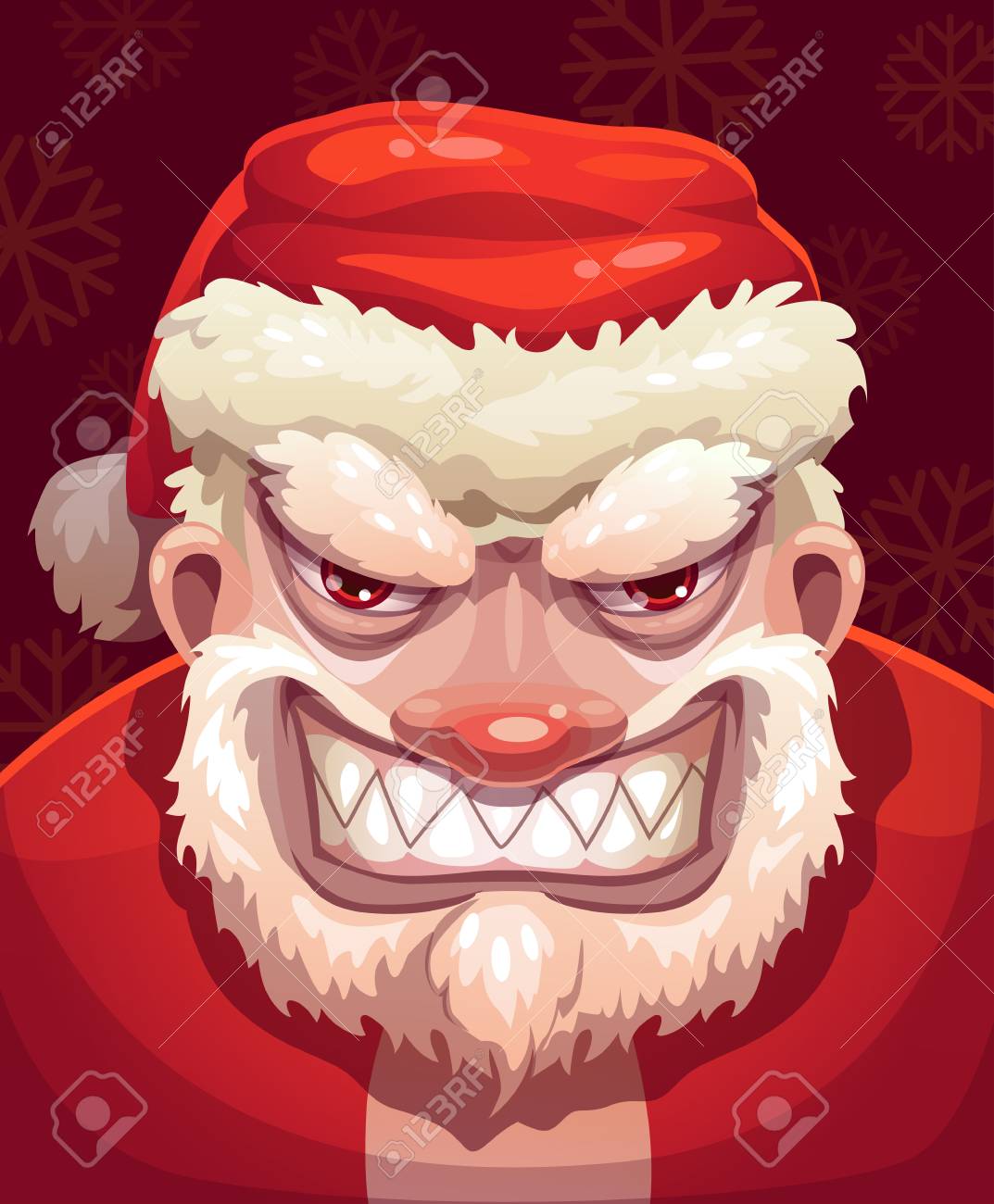 santa s face on an angry or bad mood showing his teeth royalty free