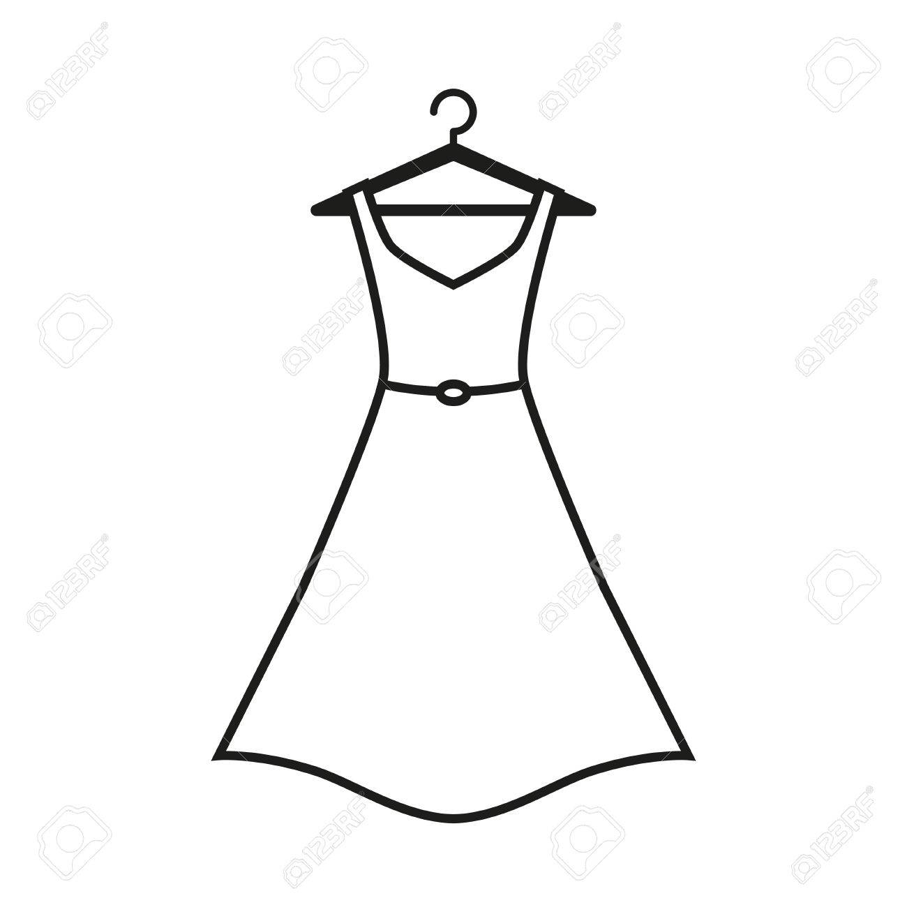 Kleid Clipart Schwarz Weiß