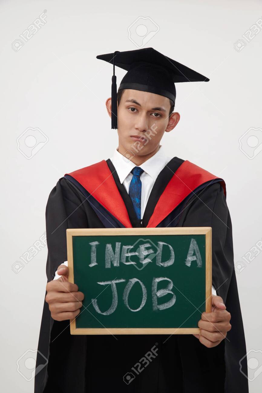 malay graduated student holding a blackboard written need a job - 122522794 malay graduated student holding a blackboard written need a job - 122522794