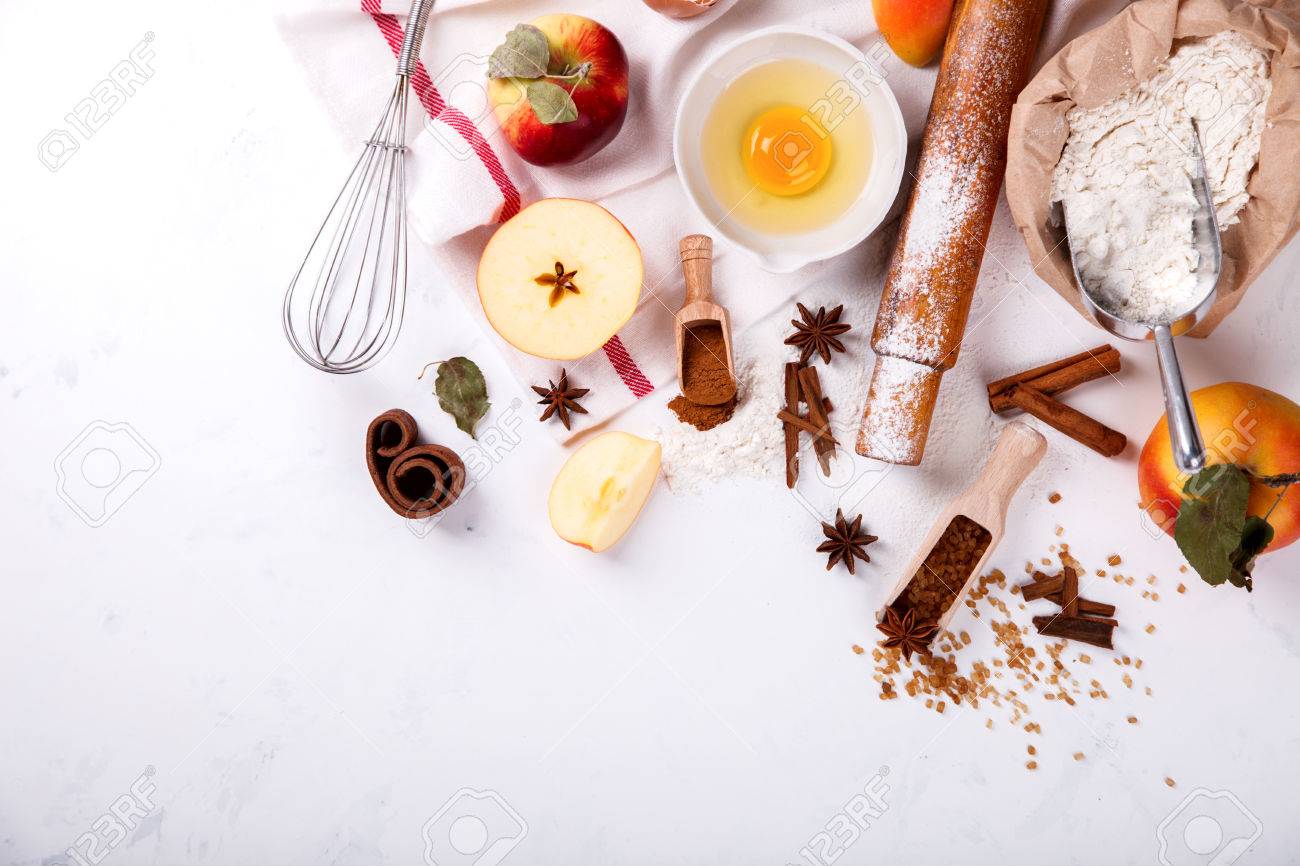 Contexte De Cuisson Ingredients Pour La Cuisson Tarte Aux Pommes