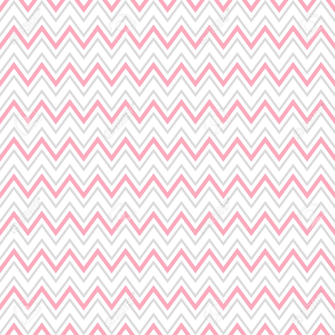 Cute Chevron Vector Seamless Pattern In Light Gray And Pink Pastel