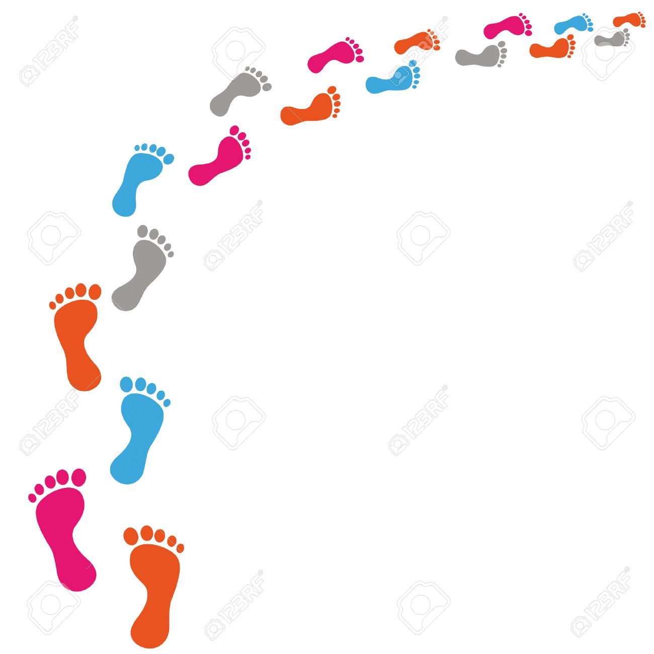 Colored footprints on the white background. Eps 10 vector file. - 26132418 Colored footprints on the white background. Eps 10 vector file. - 26132418