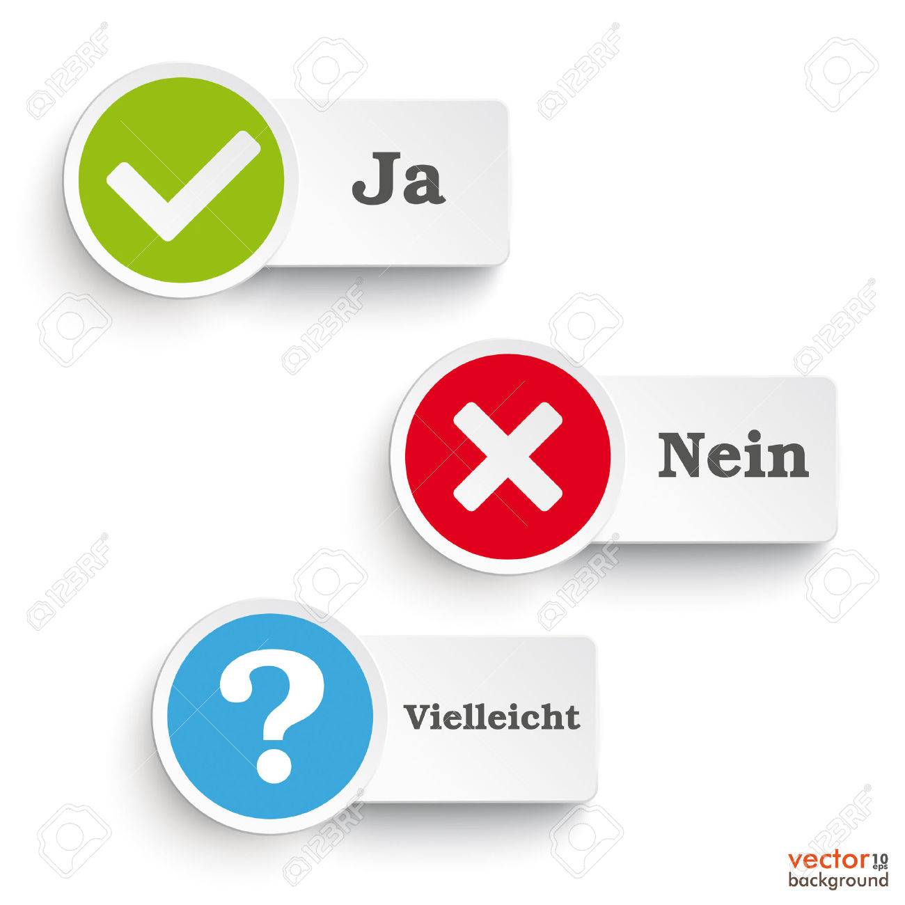 German Text Ja Nein Vielleicht Translate Yes No Maybe Royalty Free Cliparts Vectors And Stock Illustration Image 30169047