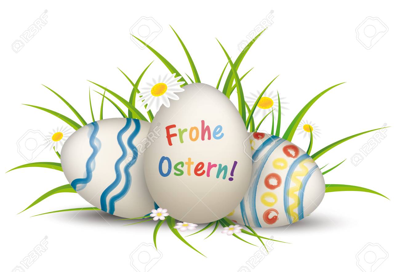 German Text Frohe Ostern, Translate Happy Easter. Eps 10 Vector File.  Royalty Free SVG, Cliparts, Vectors, and Stock Illustration. Image 53969539., image size:1300x883