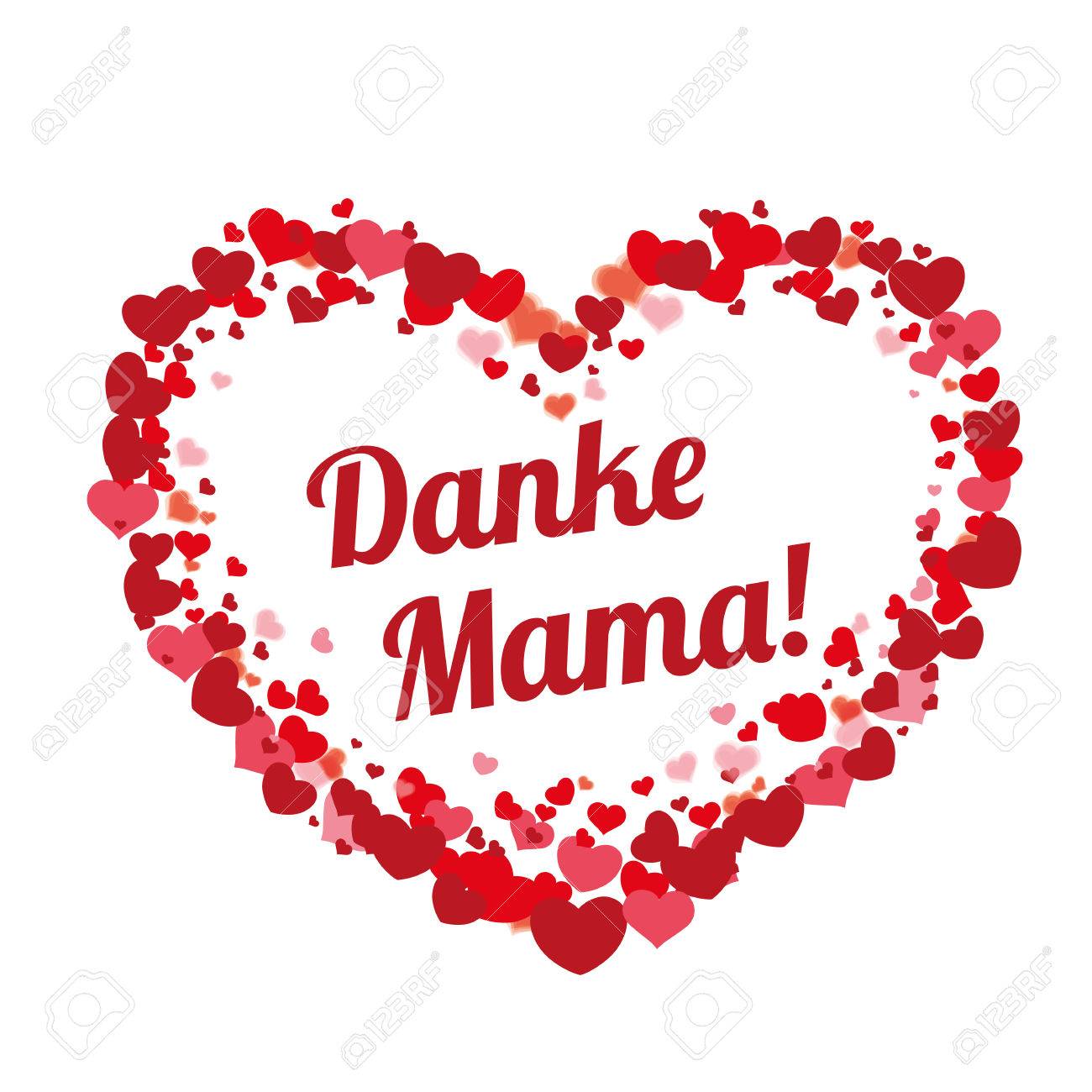 Texte Allemand Danke Mama Traduire Merci Maman Clip Art Libres De Droits Vecteurs Et Illustration Image 56044639