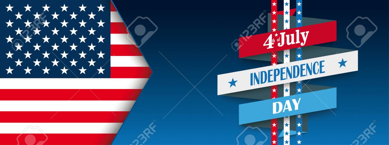 header with usa flag for independence day vector file royalty free us flag header