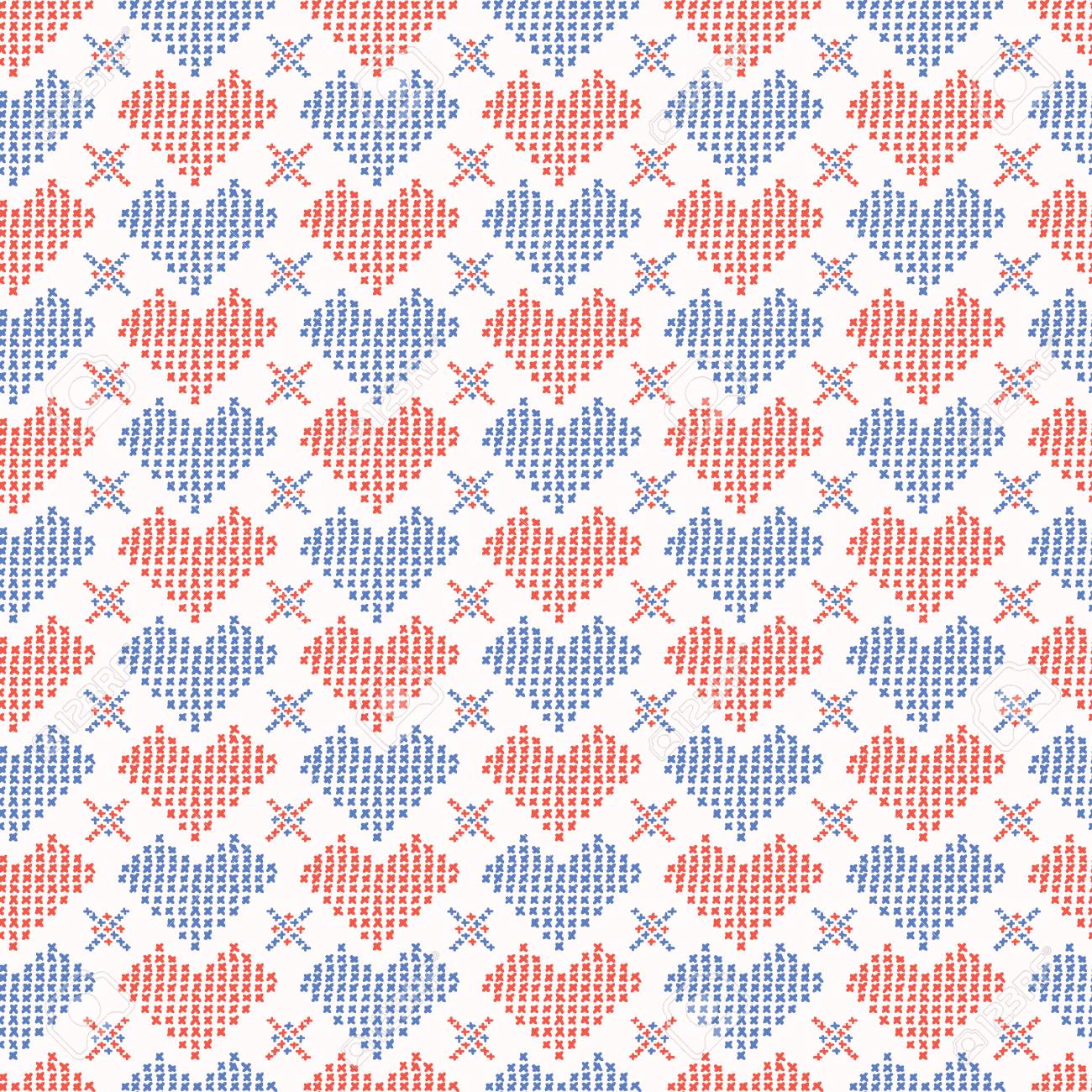 Hand Drawn Embroidery Love Heart Stitches Seamless Vector Pattern Royalty Free Cliparts Vectors And Stock Illustration Image 112514120