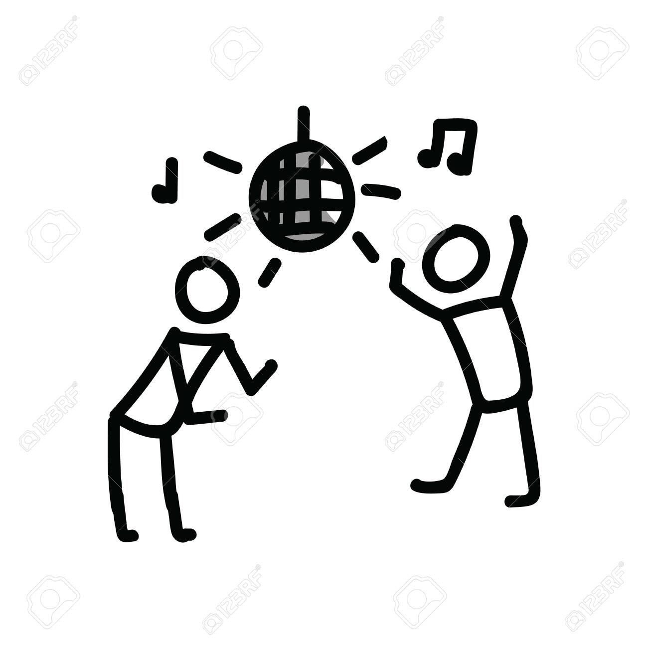 160+ Drawing Of A Stick People Dancing Stock Illustrations