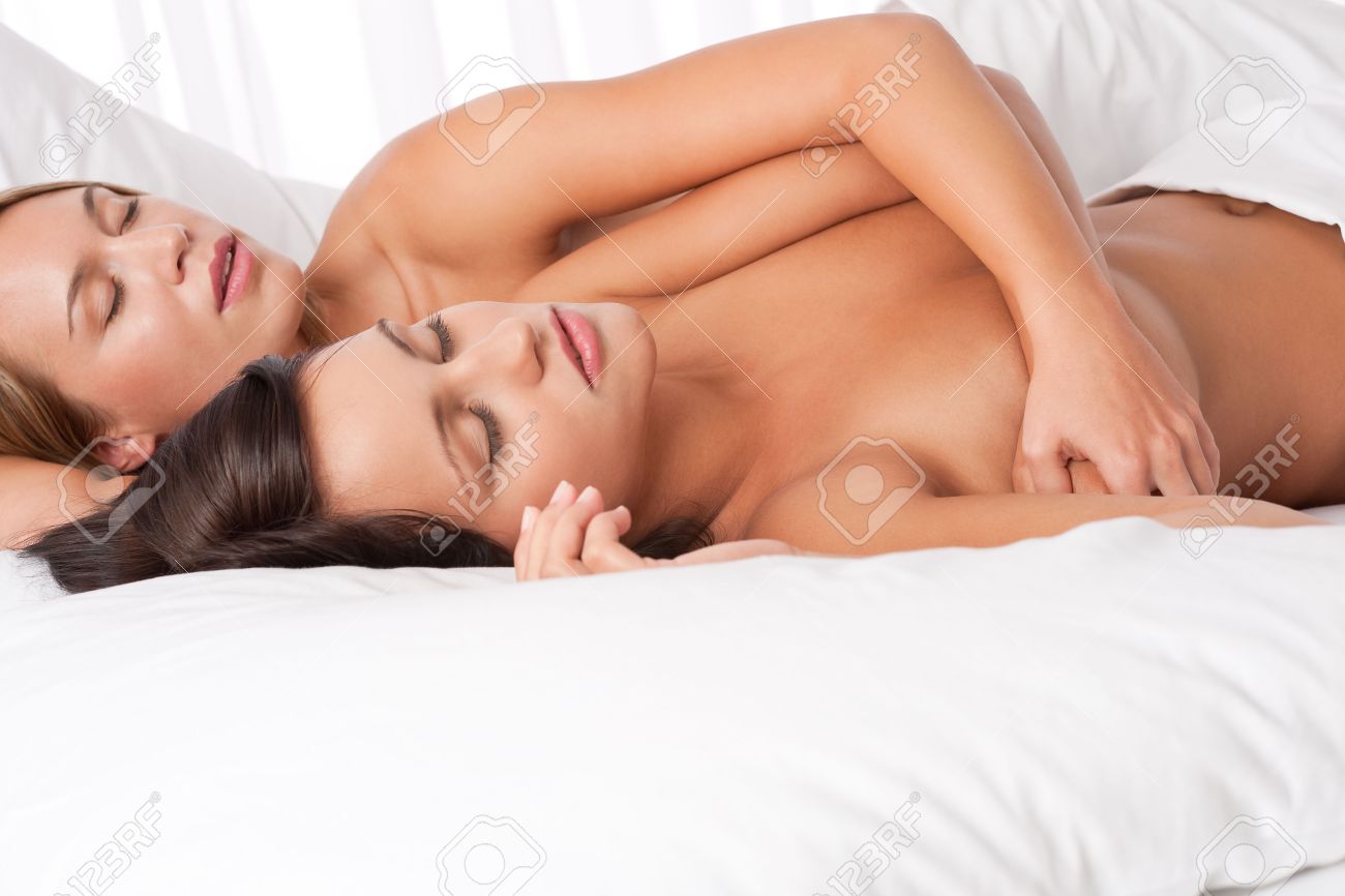 Two Young Women Lying Down In White Bed And Sleeping Together Naked Stock  Photo, Picture and Royalty Free Image. Image 5464874.