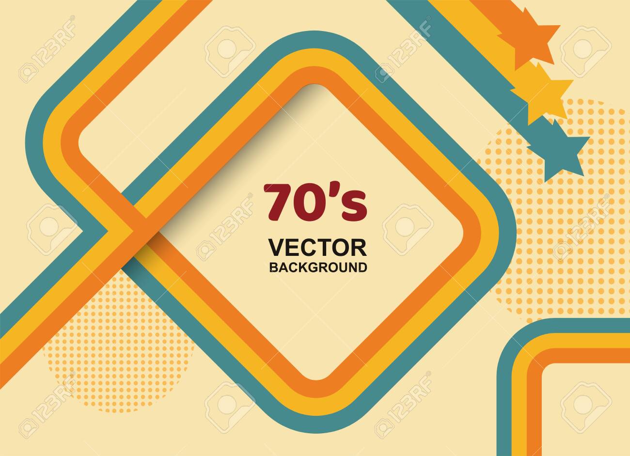 Retro background of the 70s. Abstract vintage background. Vector