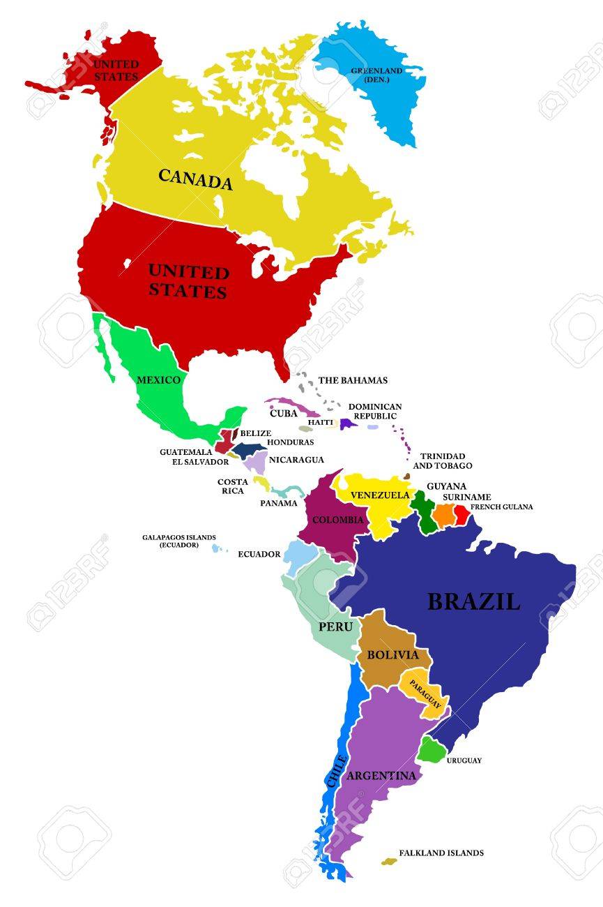 map of south and north america A Map North And South America Stock Photo Picture And Royalty map of south and north america