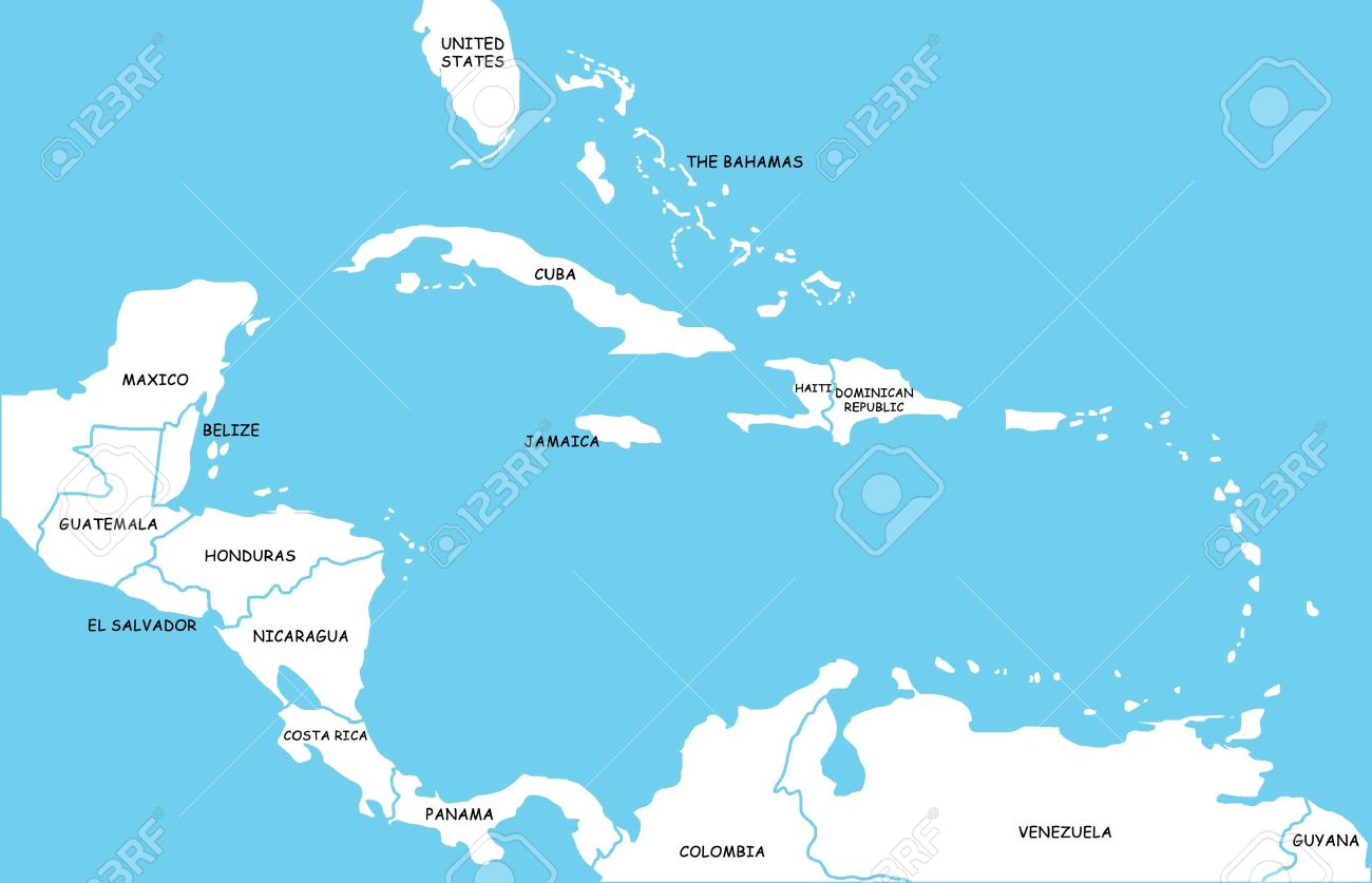 Map Of Caribbean Islands Stock Photo, Picture And Royalty Free Image. Image 13288577.