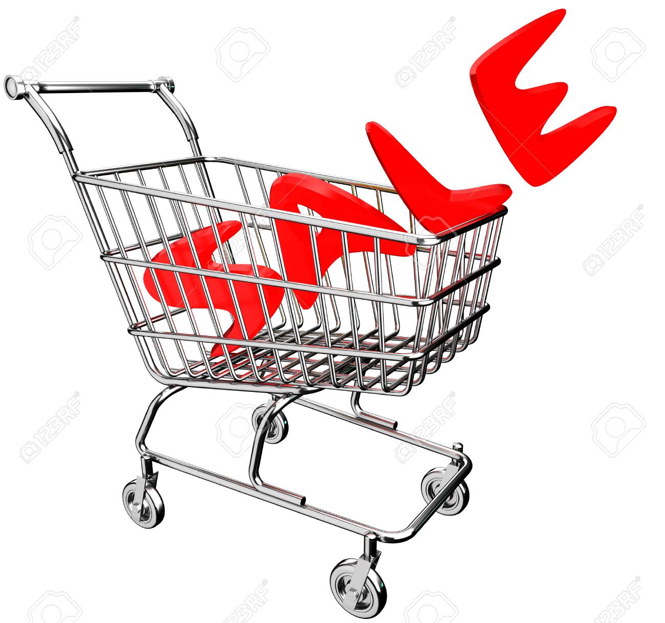 3d shopping cart with inscription sale stock photo picture and