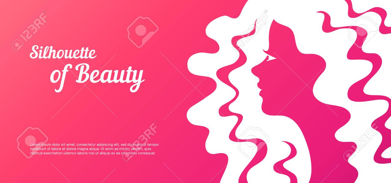 Abstract with blur female profile for greeting card or beauty salon poster. - 131285264 Abstract with blur female profile for greeting card or beauty salon poster. - 131285264
