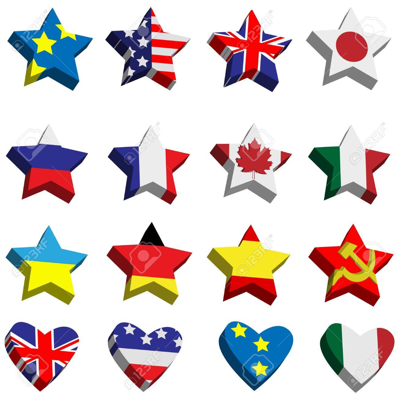 Bandera paises estrella en con una su