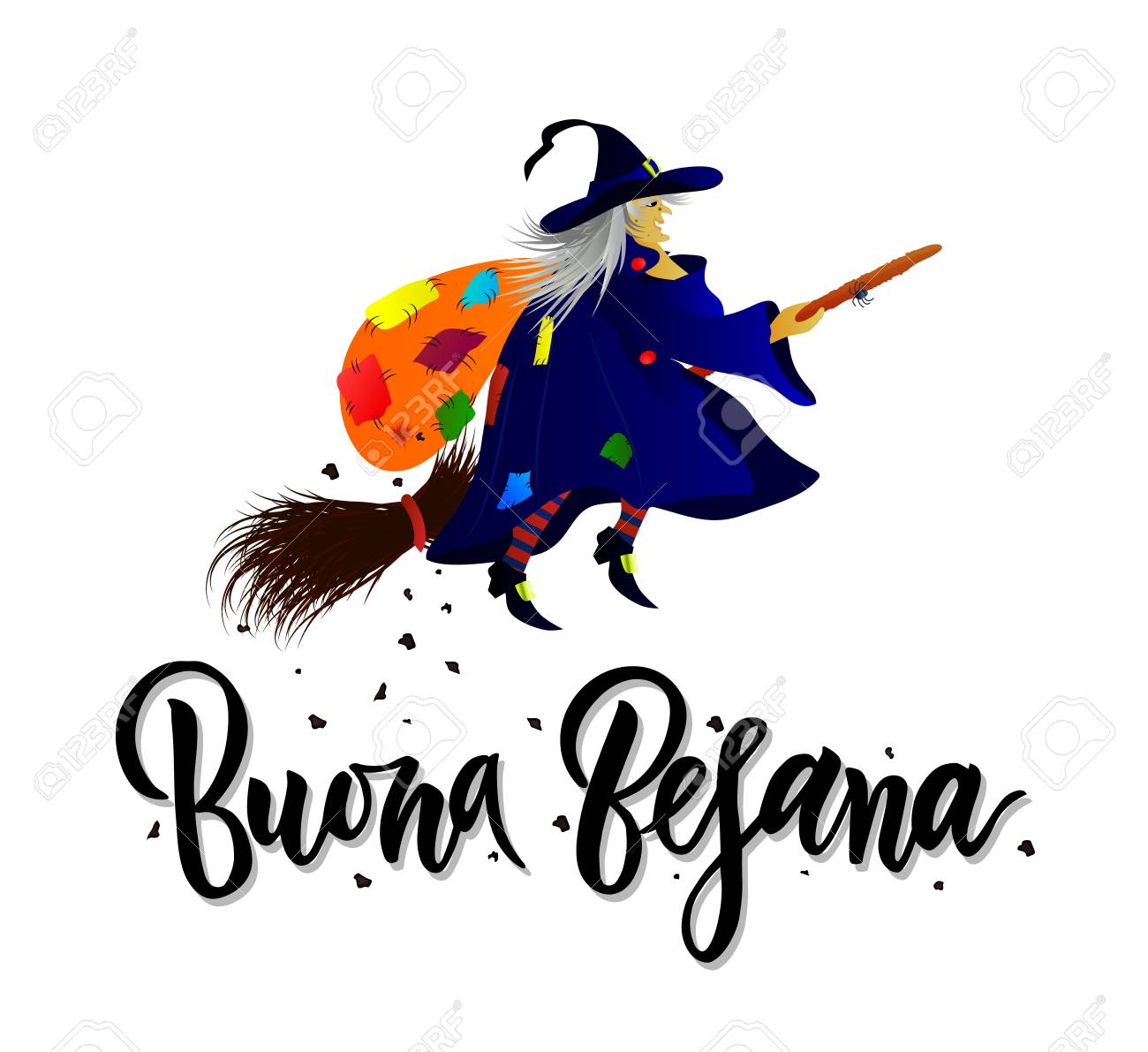 N / A Tejido Impermeable Cortina de Ducha Ganchos Cepillo Frase de Letras Buona Befana Significado Feliz Epifanía Bruja en Escoba contra el baño Inodoro Ecológico Anti Bacteriano : : Hogar y