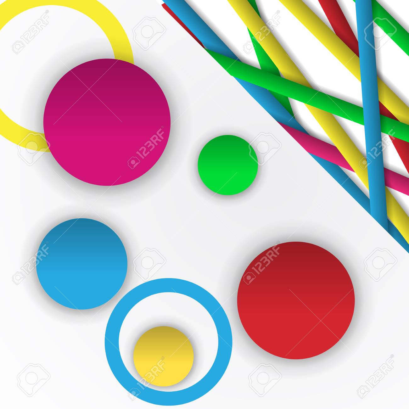 Fondo Abstracto De Vector Lineas De Color Figuras Geometricas