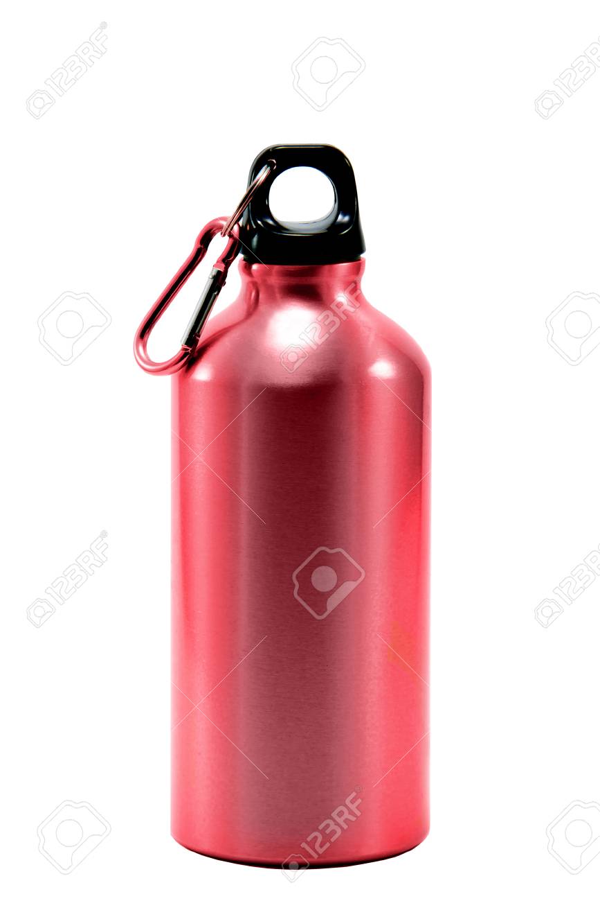 Bouteille Deau En Aluminium Isolé Fond Blanc