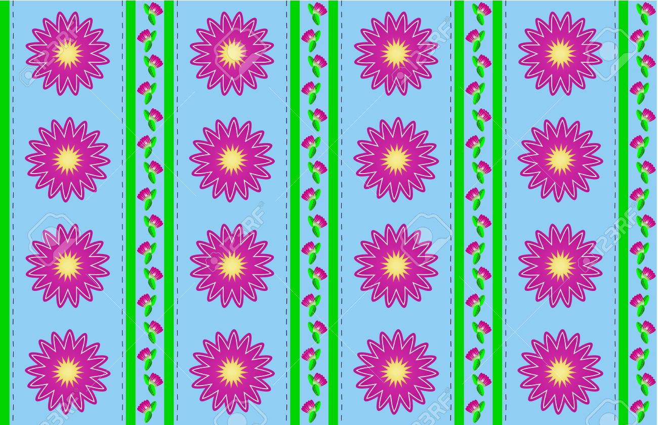 Blue Wallpaper Hintergrund Mit Rosa Mutter Oder Zinnien Mit Akzent Durch Grune Streifen Und Quilten Stiche Eps10 Lizenzfrei Nutzbare Vektorgrafiken Clip Arts Illustrationen Image 7359922
