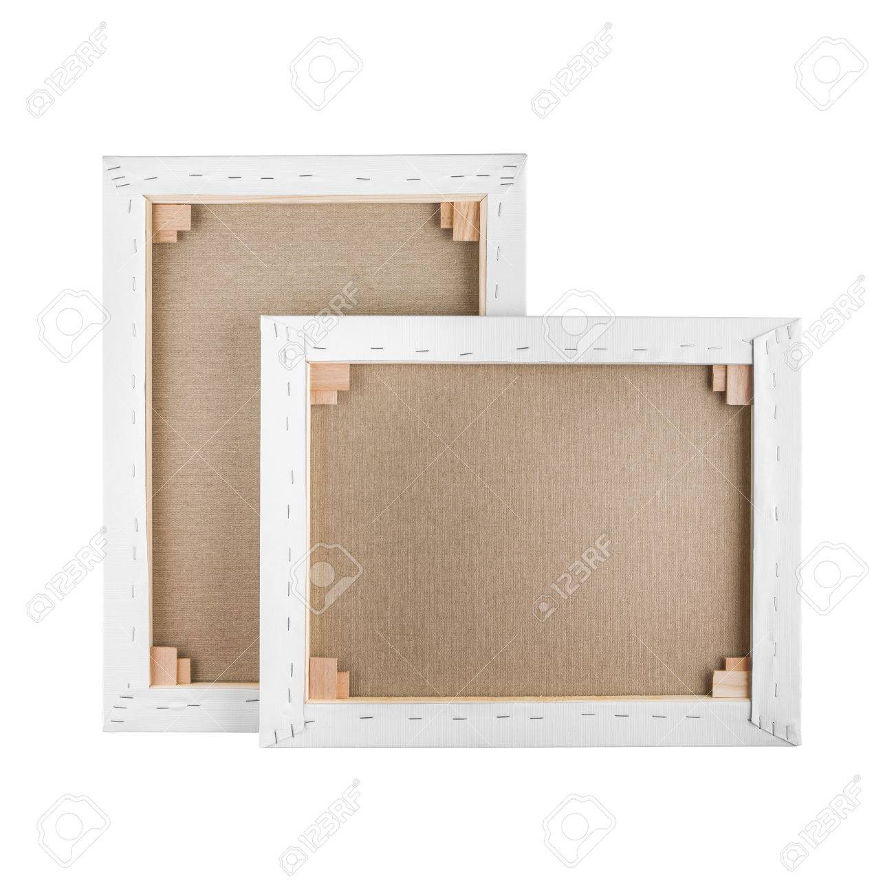 gallery wrapped blank canvas on wooden frame stretcher bar stock