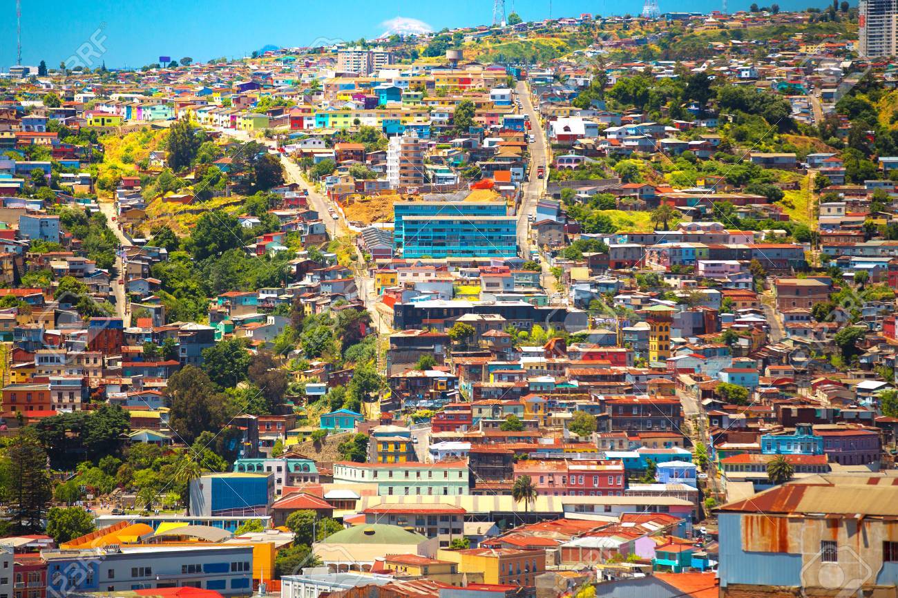 colorful buildings on the hills of the city of valparaiso chile
