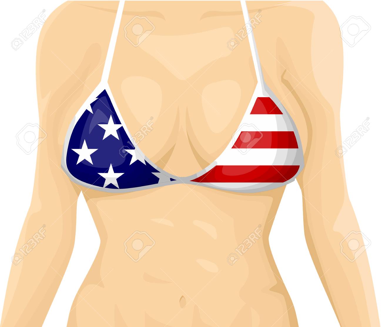 アメリカ国旗ビキニ のイラスト素材 ベクタ Image