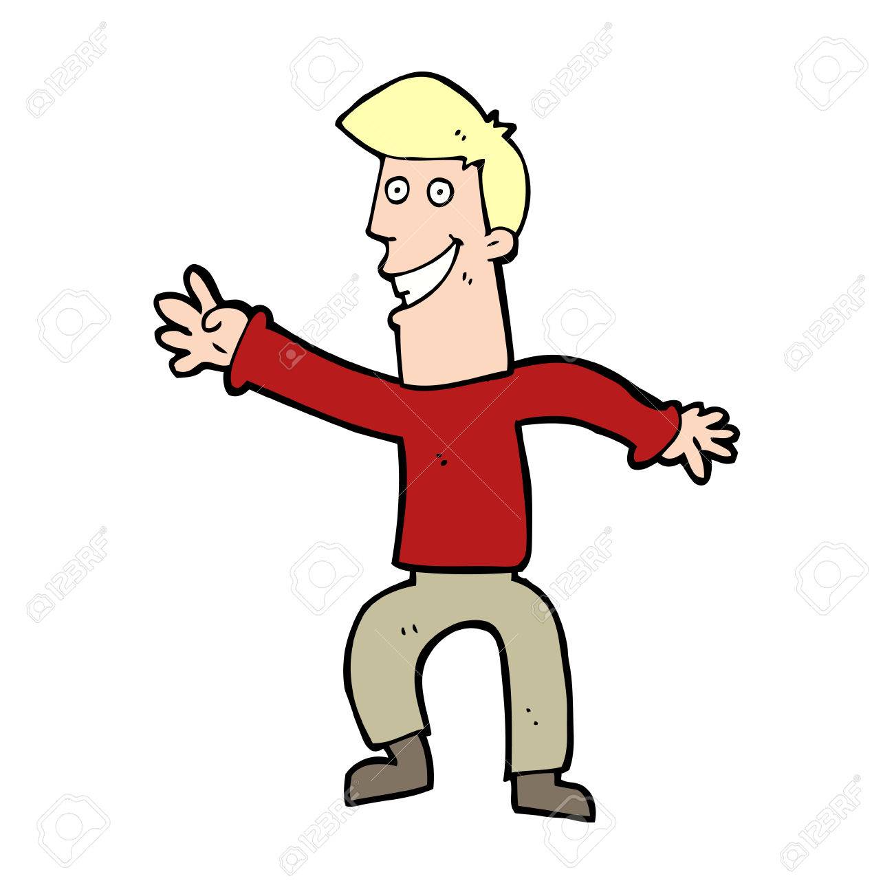 Heureux Dessin Anime Homme Qui Danse Clip Art Libres De Droits Vecteurs Et Illustration Image