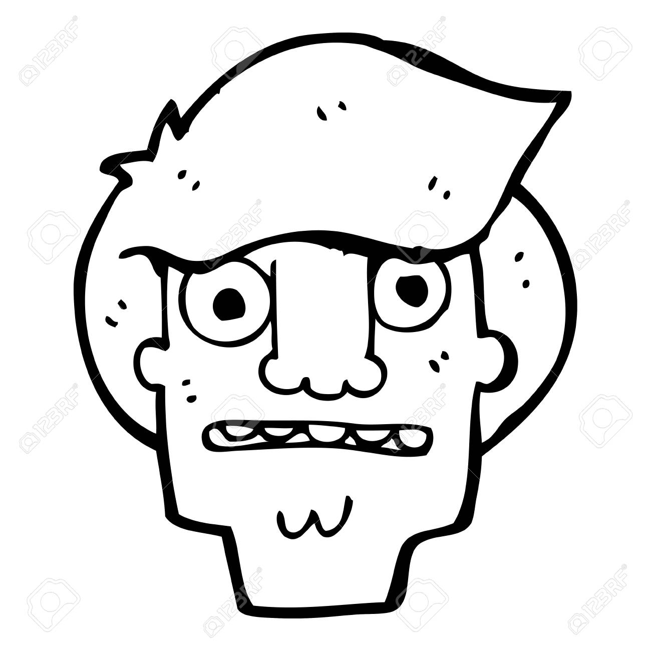 ショックを受けた顔を漫画します のイラスト素材 ベクタ Image
