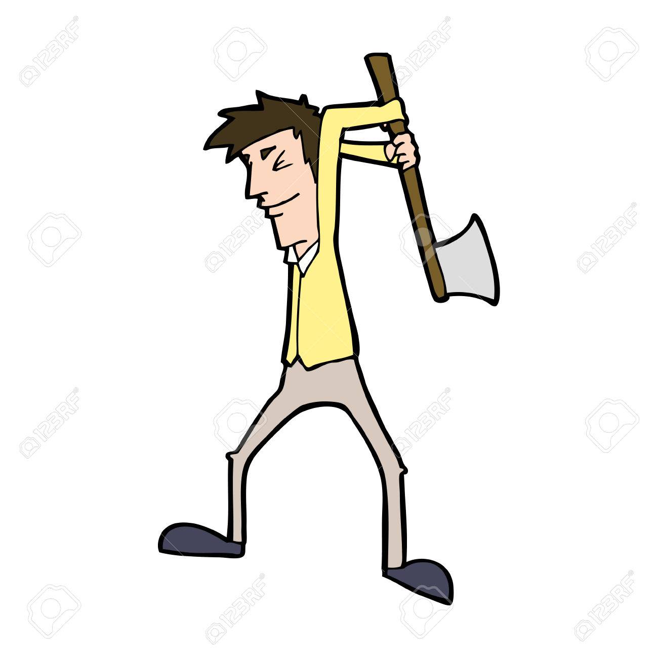 Man Swinging Axe Clipart