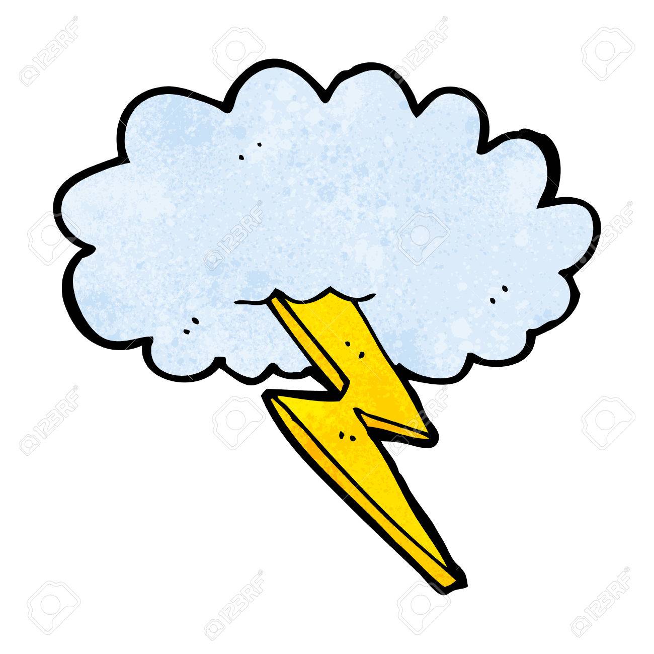 cartoon lightning bolt and cloud royalty free cliparts vectors and